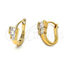 Argolla Huggie 5.132.014 Oro Laminado, con Blanca Zirconia Cubica, Pulido, Tono Dorado