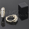 Argolla Huggie 5.132.017 Oro Laminado, con Blanca Zirconia Cubica, Pulido, Tono Dorado