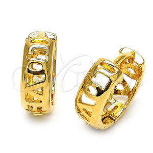 Argolla Huggie 5.133.001 Oro Laminado, Diseño de Amor, Pulido, Tono Dorado