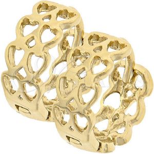 Argolla Huggie 5.133.004 Oro Laminado, Diseño de Corazón, Pulido, Tono Dorado
