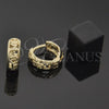 Argolla Huggie 5.133.006 Oro Laminado, Diseño de File y Flor, Pulido, Tono Dorado