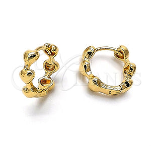 Argolla Huggie 5.133.012 Oro Laminado, Diseño de Corazón, Pulido, Tono Dorado