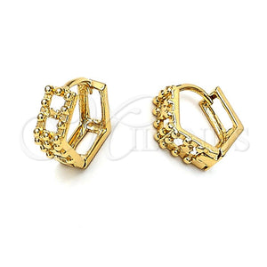 Argolla Huggie 5.133.013 Oro Laminado, Diseño de Bola, Pulido, Tono Dorado