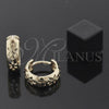 Argolla Huggie 5.133.014 Oro Laminado, Diseño de Flor, Pulido, Tono Dorado