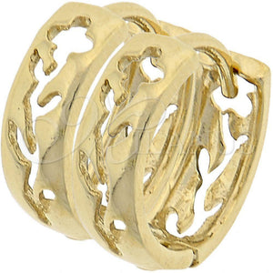 Argolla Huggie 5.133.021 Oro Laminado, Diseño de Flor, Pulido, Tono Dorado