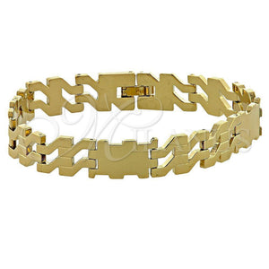 Pulsera Solida 5.035.002.1 Oro Laminado, Pulido, Tono Dorado (05 MM Thickness, 8 Inches Length)