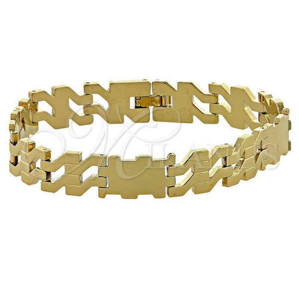Pulsera Solida 5.035.002.1 Oro Laminado, Pulido, Tono Dorado (05 MM Thickness, 8 Inches Length)