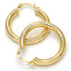 Argolla Mediana 5.138.008.30 Oro Laminado, Diseño de Hueco, Diamantado, Tono Dorado
