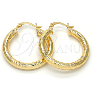 Argolla Mediana 5.138.008.30 Oro Laminado, Diseño de Hueco, Diamantado, Tono Dorado