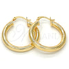 Argolla Mediana 5.138.008.30 Oro Laminado, Diseño de Hueco, Diamantado, Tono Dorado