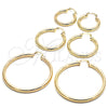 Argolla Mediana 5.138.008.30 Oro Laminado, Diseño de Hueco, Diamantado, Tono Dorado