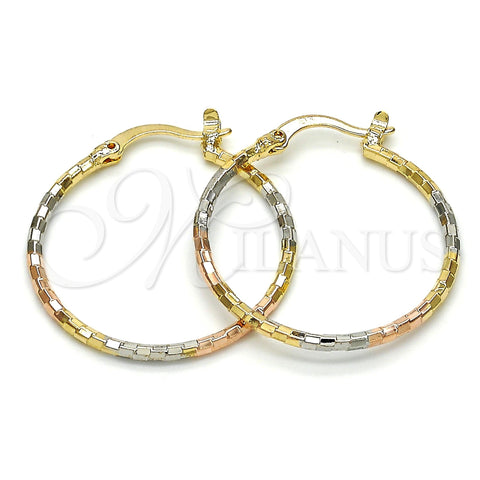 Argolla Mediana 5.138.031.30 Oro Laminado, Diamantado, Tres Tonos