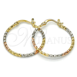 Argolla Mediana 5.138.036.30 Oro Laminado, Diamantado, Tres Tonos