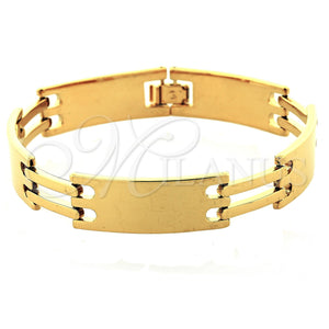 Pulsera Solida 5.034.004.1 Oro Laminado, Pulido, Tono Dorado (08 MM Thickness, 8 Inches Length)