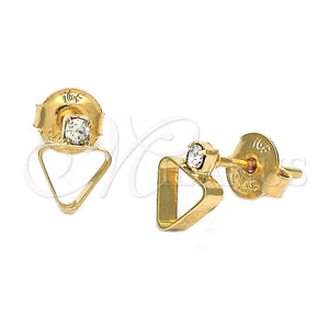 Arete Dormilona 02.63.2253 Oro Laminado, con Blanca Zirconia Cubica, Pulido, Tono Dorado