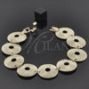 Pulsera Elegante 5.018.006.1 Oro Laminado, Diamantado, Tono Dorado (20 MM Thickness, 8 Inches Length)