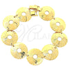 Pulsera Elegante 5.018.006.1 Oro Laminado, Diamantado, Tono Dorado (20 MM Thickness, 8 Inches Length)