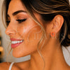 Arete Dormilona 5.126.020 *PROMO* Oro Laminado, Diseño de Nudo, Esmaltado Naranja, Tono Dorado