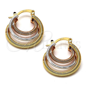 Argolla Pequeña 5.145.004 Oro Laminado, Diamantado, Tres Tonos