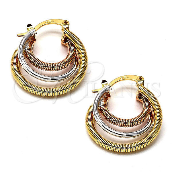 Argolla Pequeña 5.145.004 Oro Laminado, Diamantado, Tres Tonos