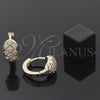 Argolla Huggie 02.63.2289 Oro Laminado, con Blanca Zirconia Cubica, Pulido, Tono Dorado