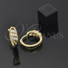 Argolla Huggie 02.63.2290 Oro Laminado, con Blanca Zirconia Cubica, Pulido, Tono Dorado