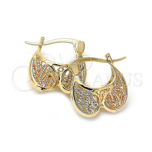 Argola de Niño 5.146.032 Oro Laminado, Diamantado, Tres Tonos