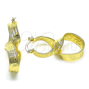 Argolla Pequeña 5.147.001.20 Oro Laminado, Diseño de Torcido y Infinito, Diamantado, Tono Dorado