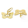 Arete Colgante 5.078.012 Oro Laminado, Diseño de Mariposa, Diamantado, Tono Dorado