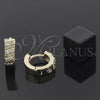 Argolla Huggie 02.63.2326 Oro Laminado, con Blanca Zirconia Cubica, Pulido, Tono Dorado