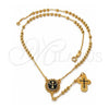 Rosario Mediano 09.59.0012 Oro Laminado, Diseño de Divino Niño , Pulido, Tono Dorado