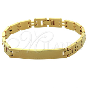 Pulsera Solida 5.034.006.1 Oro Laminado, Pulido, Tono Dorado (0.35 Gauge, 09 MM Thickness, 8 Inches Length)