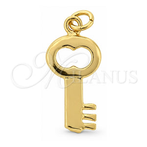 Dije Elegante 5.179.024 Oro Laminado, Diseño de Llave, Pulido, Tono Dorado