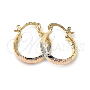 Argolla Pequeña 5.153.019 Oro Laminado, Diamantado, Tres Tonos