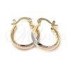 Argolla Pequeña 5.153.019 Oro Laminado, Diamantado, Tres Tonos