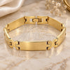 Pulsera Solida 5.035.008.1 Oro Laminado, Diseño de Besos y Abrazos, Pulido, Tono Dorado (Grosor 08 MM, 8 Pulgadas de Largo)