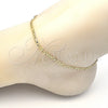 Tobillera Básica 5.222.017.10 Oro Laminado, Diseño de Figaro, Pulido, Tono Dorado (0.80 Gauge, 03 MM Thickness, 10 Inches Length)
