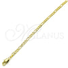 Tobillera Básica 5.222.017.10 Oro Laminado, Diseño de Figaro, Pulido, Tono Dorado (0.80 Gauge, 03 MM Thickness, 10 Inches Length)