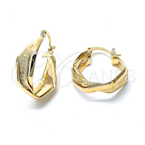 Argolla Mediana 5.156.016 Oro Laminado, Diamantado, Tono Dorado