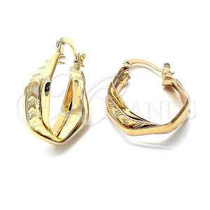 Argolla Pequeña 5.156.020 Oro Laminado, Diseño de Torcido, Pulido, Tono Dorado