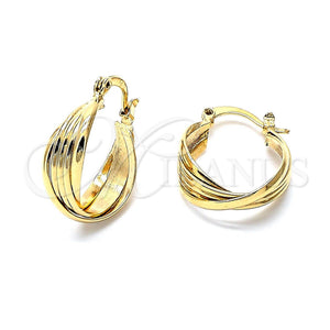 Argolla Pequeña 5.157.023 Oro Laminado, Diseño de Torcido, Pulido, Tono Dorado