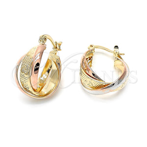 Argolla Pequeña 5.157.024 Oro Laminado, Diamantado, Tres Tonos