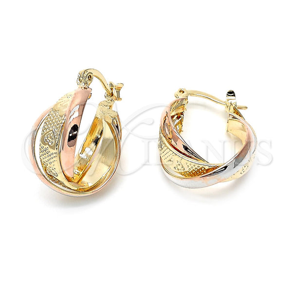 Argolla Pequeña 5.157.024 Oro Laminado, Diamantado, Tres Tonos
