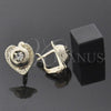 Arete Gancho Frances 5.127.052.2 Oro Laminado, Diseño de Corazón, con Blanca Zirconia Cubica, Diamantado, Tono Dorado