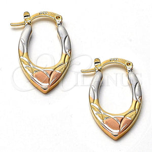 Argolla Pequeña 5.158.037 Oro Laminado, Diamantado, Tres Tonos