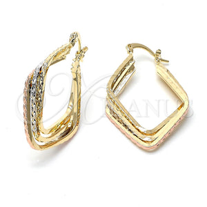 Argolla Mediana 5.158.040 Oro Laminado, Diamantado, Tres Tonos