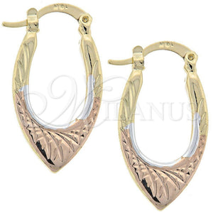 Argolla Pequeña 5.158.042 Oro Laminado, Diamantado, Tres Tonos