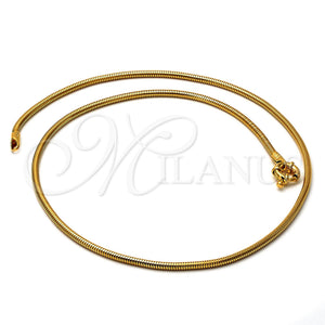 Gargantilla Basica 5.160.039 Oro Laminado, Diseño de Cola de Raton, Pulido, Tono Dorado (02 MM Thickness, 18 Inches Length)