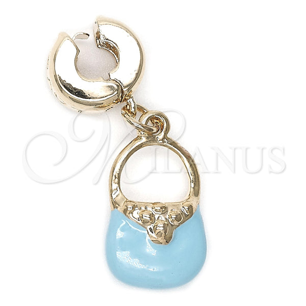 Dije Love Link 5.161.036 Oro Laminado, Diseño de Cartera, Esmaltado Azul, Tono Dorado