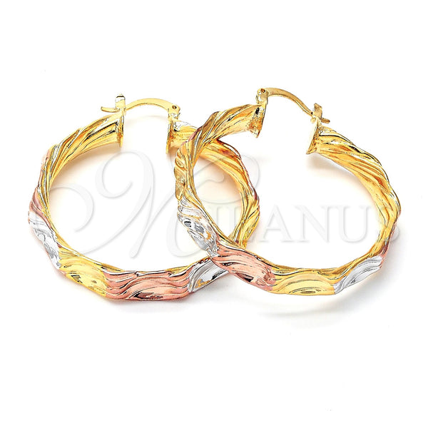 Argolla Mediana 5.143.007.1 Oro Laminado, Diamantado, Tres Tonos